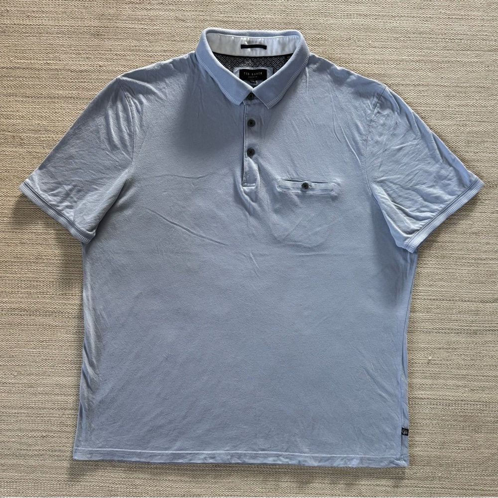 Ted Baker London light blue short sleeve lightweight polo shirt men’s 6 or M/L